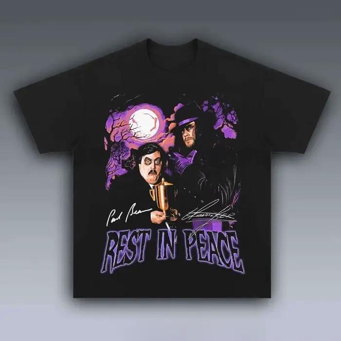 T-shirt graphique « Rest in Peace » The Undertaker & Paul Bearer pour hommes et femmes, style rétro,