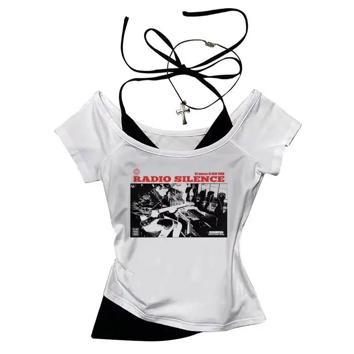 Débardeurs sans manches esthétiques pour femmes avec motifs Radiohead, style vintage grunge streetwe
