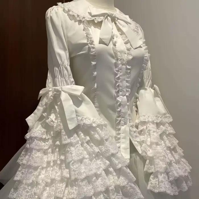 Chemise à manches longues style Lolita en dentelle, haut polyvalent pour l'été, sous-vêtement Lolita