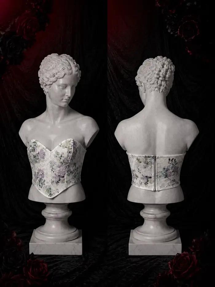【Fragments.One Choice, No More Choices.】Haut bandeau blanc brodé à fleurs, esthétique vintage, pour 