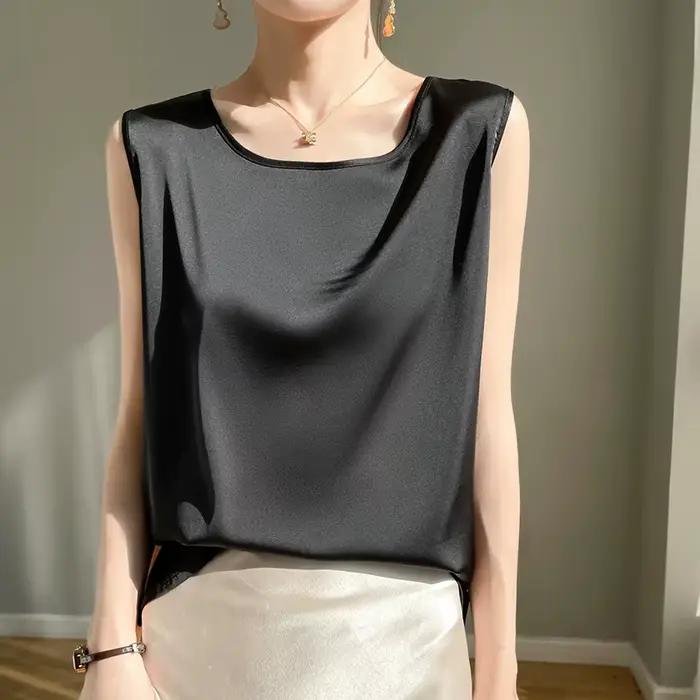 Camisole dos nu en dentelle pour femmes, caraco en satin précieux, bretelles spaghetti, col rond sex