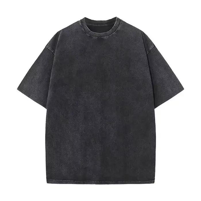 Marque tendance japonaise, couleur terre Batik vieux T-shirt rétro vêtements pour hommes 240g pur co