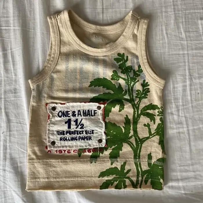 Y2k-Applique imprimée d'arbre AMP, haut précieux, esthétique Harajuku, fibre décontractée, Rock Grun