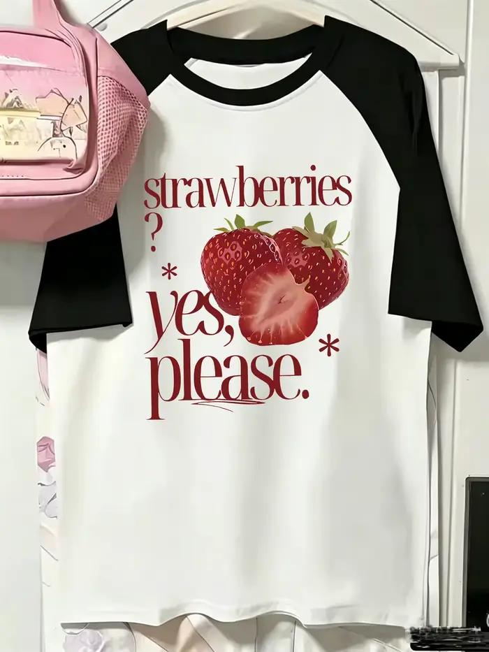 T-shirts tendance cerise pour femmes et filles, t-shirt d'été des années 90, à manches courtes, avec