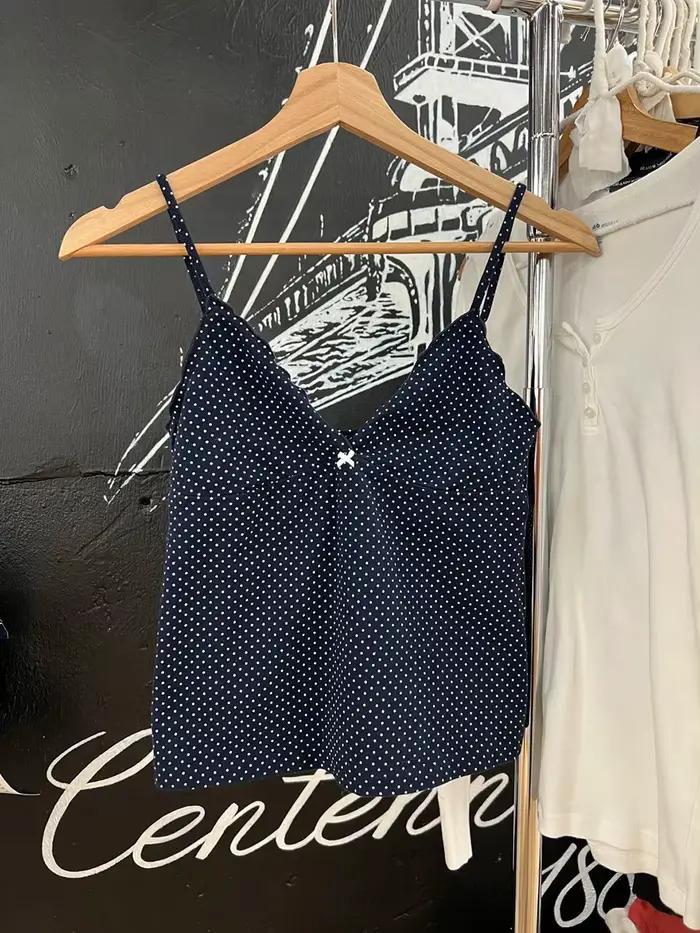 Camisole en coton pour femmes, garniture florale de champignon, nœud, décontracté, Slim, col en v, d