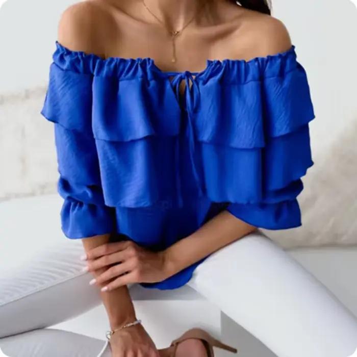 T-shirt Chic à Double Couche pour Femme, Vêtement Décontracté, Dos aux, avec Document Solide, Vacanc
