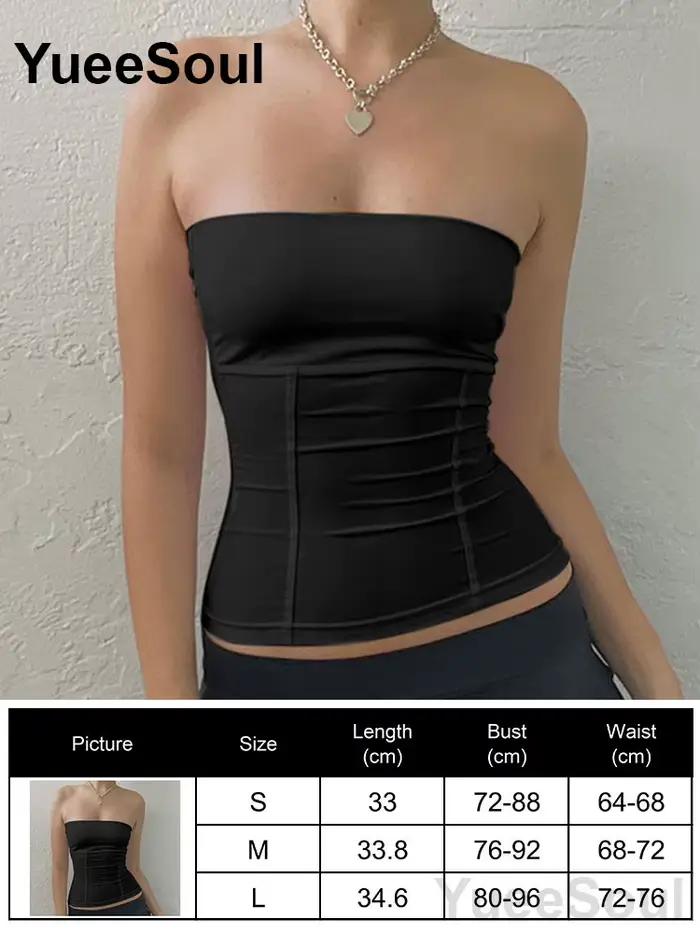2025 nouveau haut Corset noir mode d'été haute rue fête Club Sexy mince haut court sans manches goth