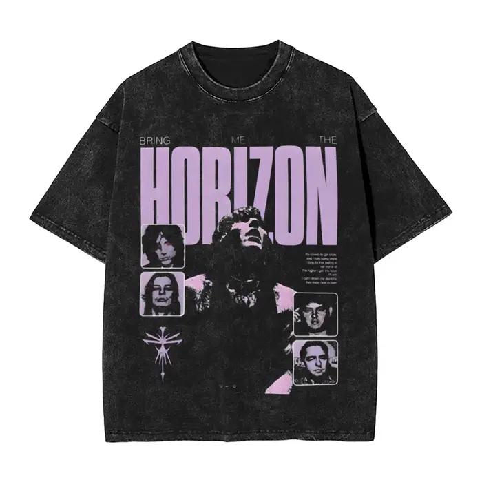 T-shirts pour fans de la groupe rock Bring Me The Horizon (BMTH) – Hauts vintage délavés, nouveauté,