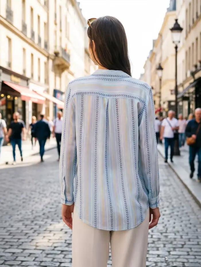 Nouveau printemps bureau dames chemises mode imprimé Blouses pour femmes style français hauts Blusas