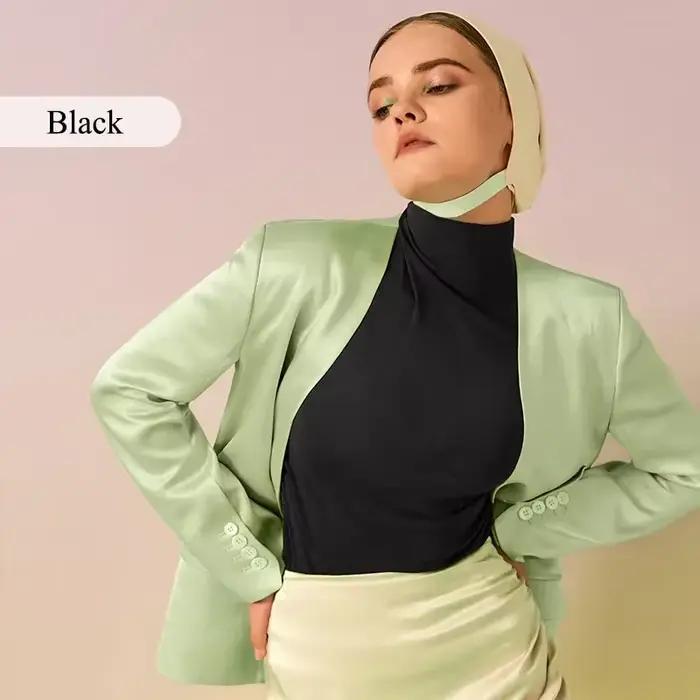 SUJIIN femmes col roulé T-shirt chaud sous-vêtement thermique vêtements d'hiver à manches longues ha
