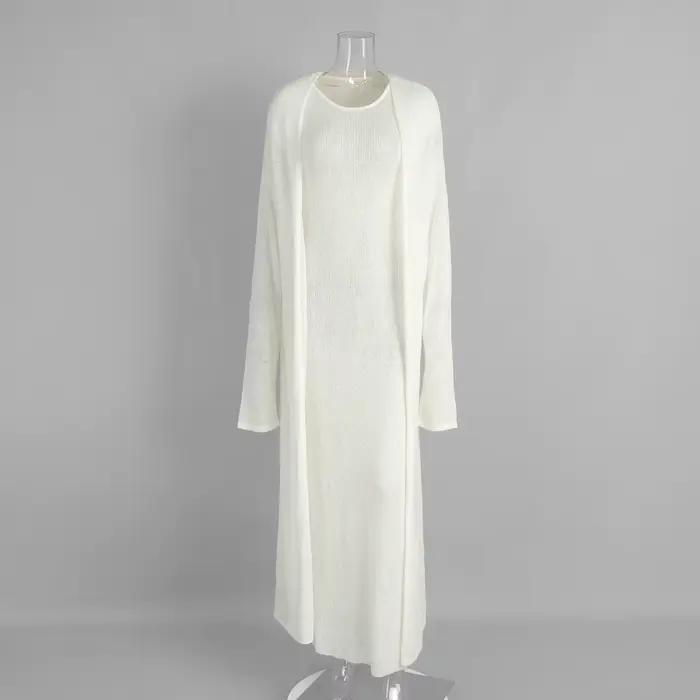 Ensemble de robe Cardigan tricoté sans manches, costume deux pièces pour femmes, automne 2025