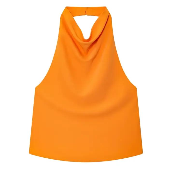 Hauts pour femmes, haut sexy en satin à bretelles, mode féminine, uni, élégant, dos nu, débardeur, n