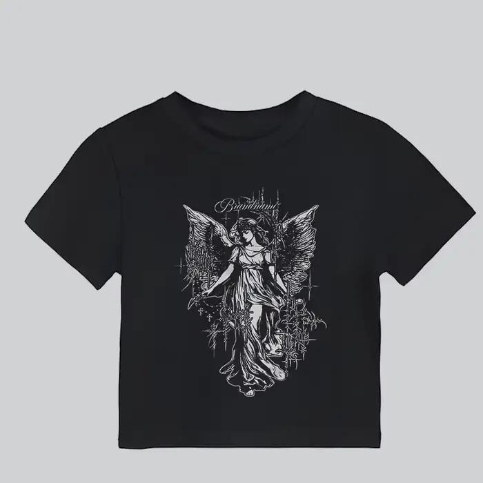 Punk Emo Girls Y2K Style Gothic Y-Women Short Sexy Casual Sling, Précieux Top, Lettre d'été, Vêtemen
