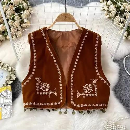 Fibrindie Folk V-Neck Vintage Glafor for Women, Précieux bohème, Y-thously, Mode printemps et automn