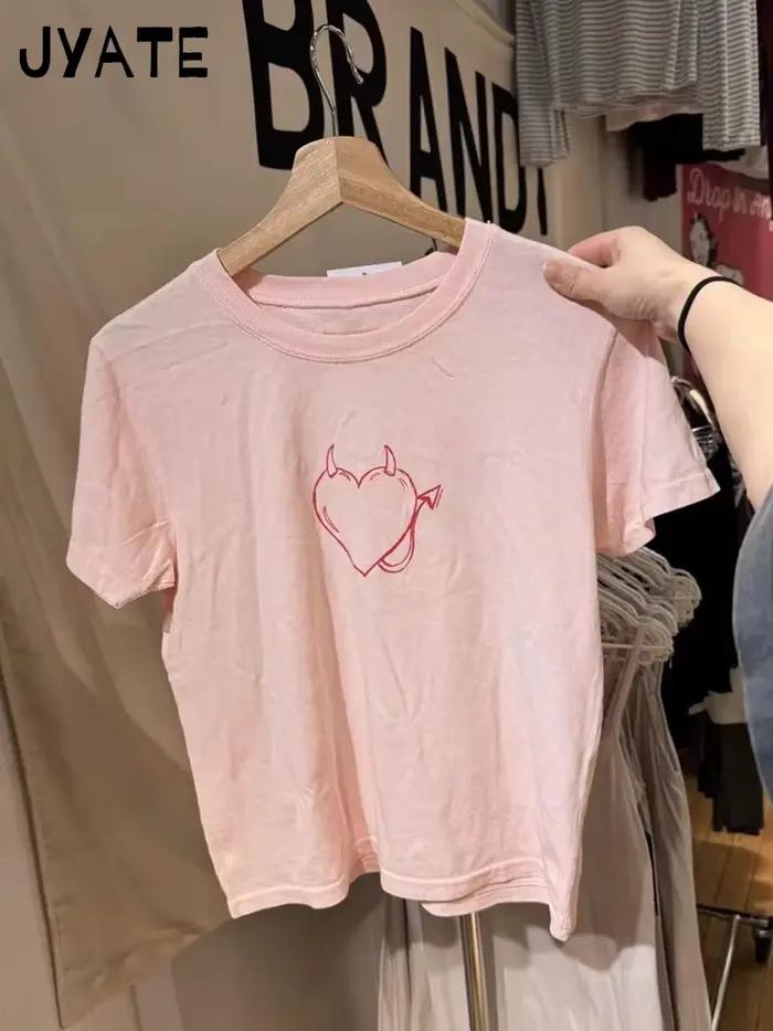Doux étoile Appliques mince haut court femme col rond manches courtes coton recadrée t-shirt été mig