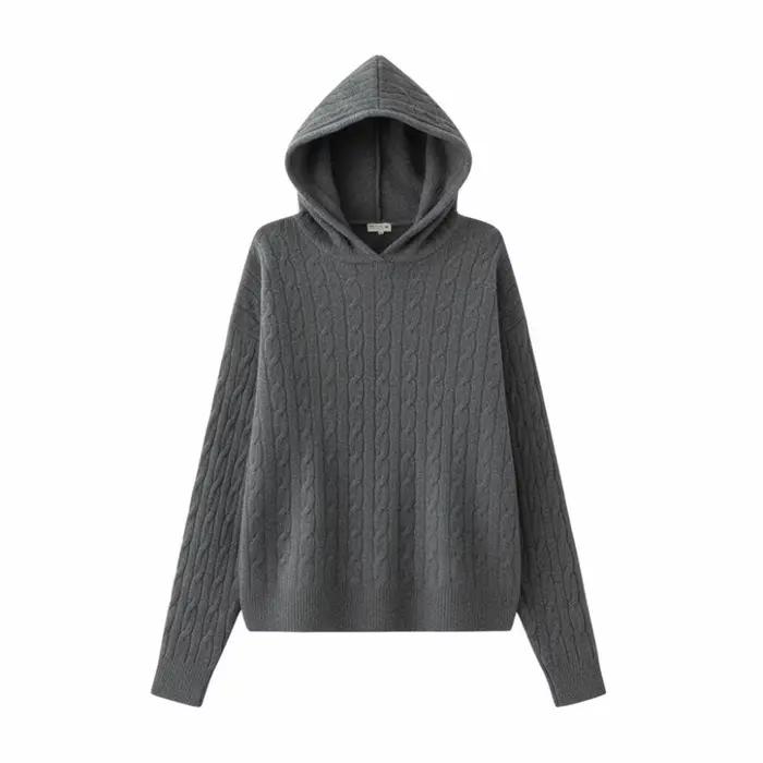 Sweat à capuche tricoté à manches longues, esthétique, décontracté, ample, pull Simple, pull tricoté