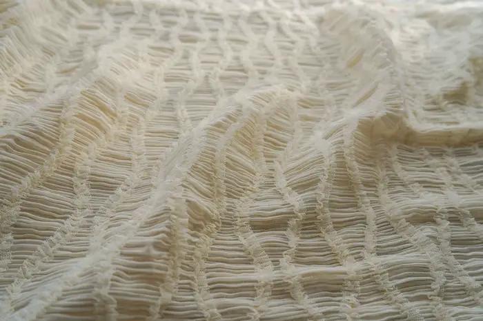 Tissu extensible transparent Beige, Style paresseux minimaliste, pour robe de mariée pour femmes, dé