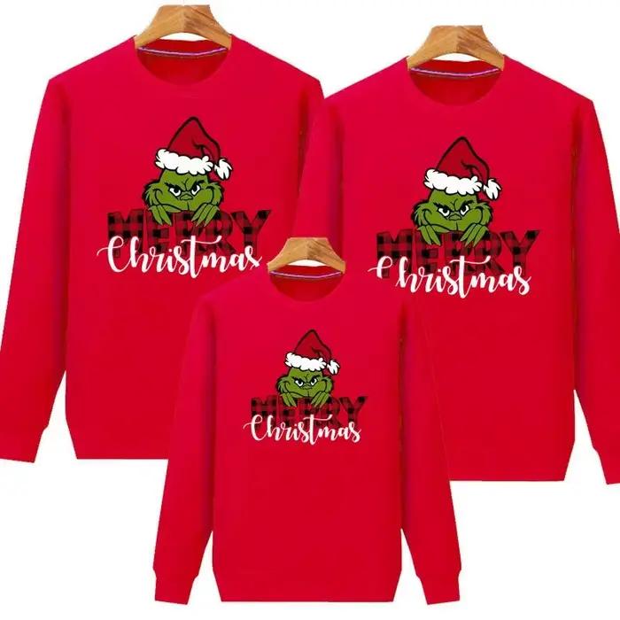 Nouveau Noël famille correspondant Jersey noël pull chemises Couple enfants bébé Santa chandails mam