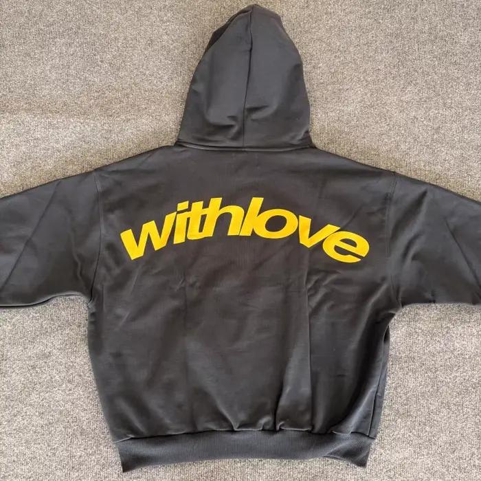 Sweat-shirt à capuche imprimé WithLove pour hommes/femmes, style streetwear, décontracté, ample, en 