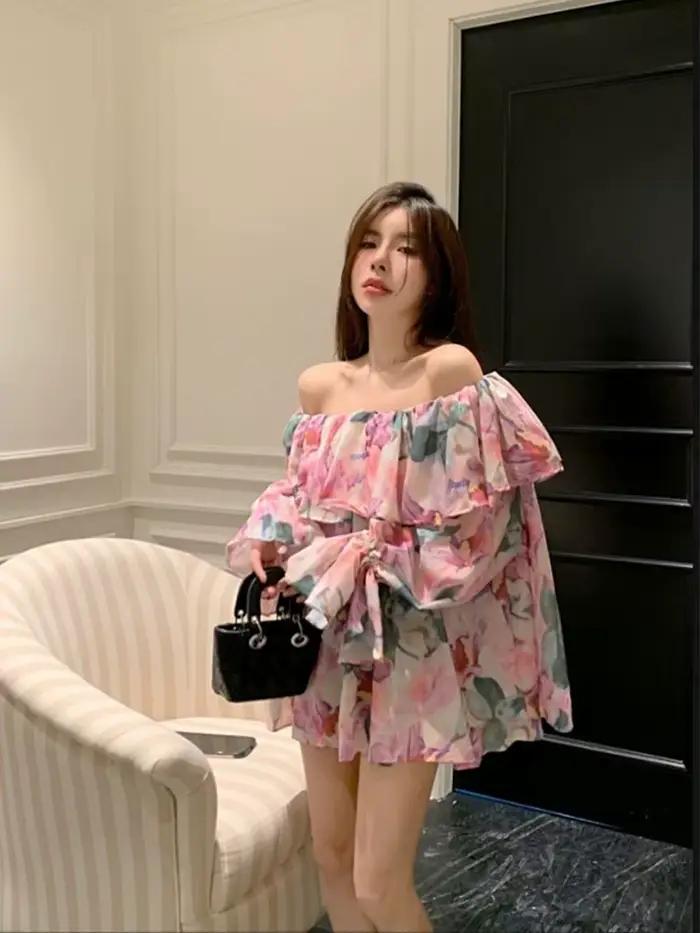 Chemise française en mousseline de soie pour femmes, manches à rabat, Protection solaire, haut à une