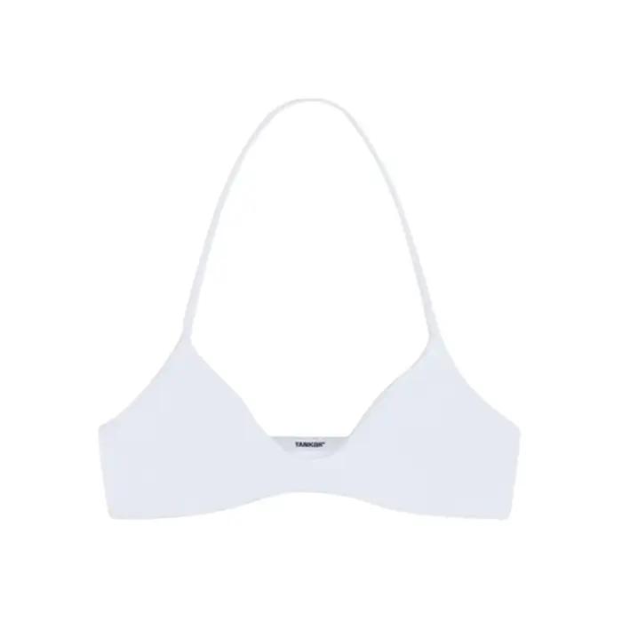 Haut d'été ank air de couleur unie, poudre noire et blanche, large bandoulière, débardeur en forme d