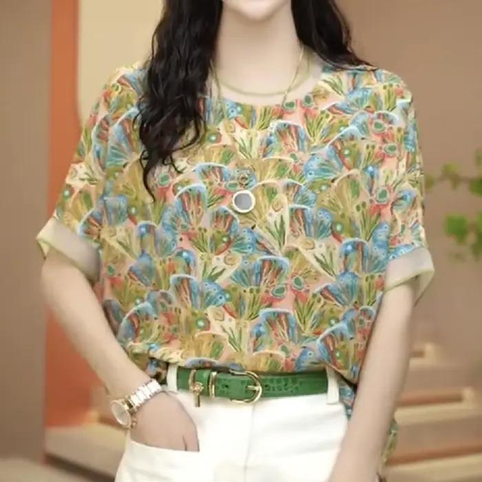 T-shirt à manches courtes pour femmes, vêtements d'extérieur à la mode avec petite chemise et haut S