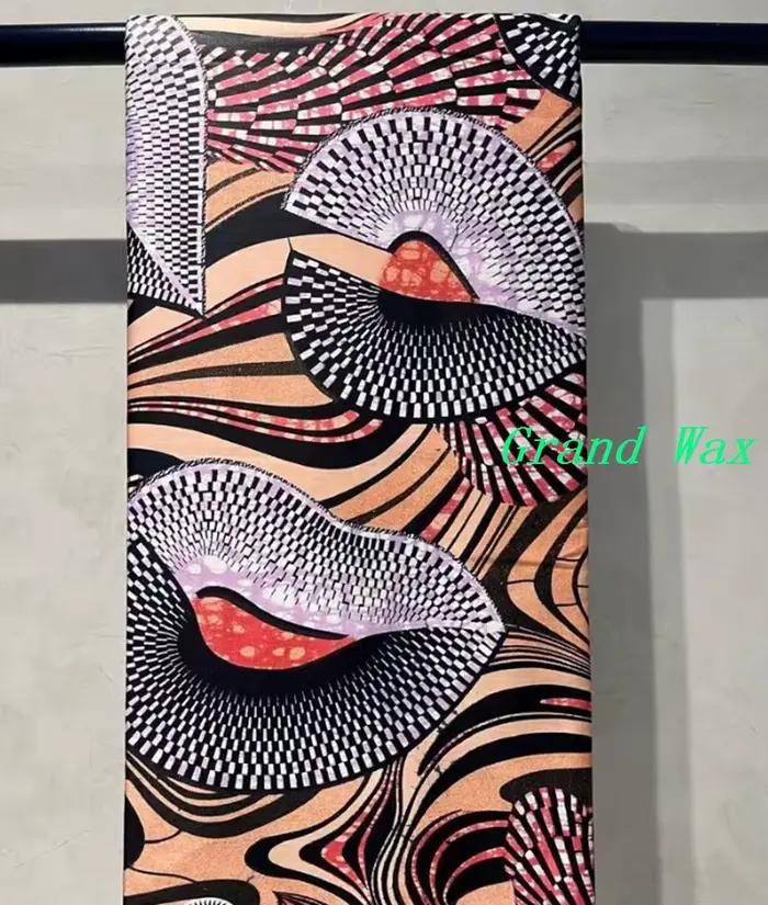 Nouveau Tissu Africain Grand Wax Doré Doux de Qualité Supérieure pour Femme, Pagne Imprimé Or Scinti