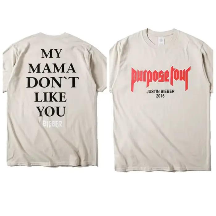 T-shirt Bieber Purpose Tour pour femme, décontracté, style Hip Hop, Skateboard, Streetwear, My Mama 
