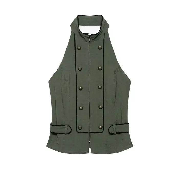 Haut pour femme 2026 Nouvelle mode Été Dos nu Halter Chic Élégant Style Vacances