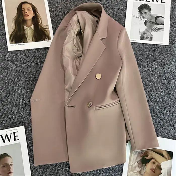 Blazer marron Vintage pour femmes, élégant, officiel, mode printemps-automne, manches longues, surdi