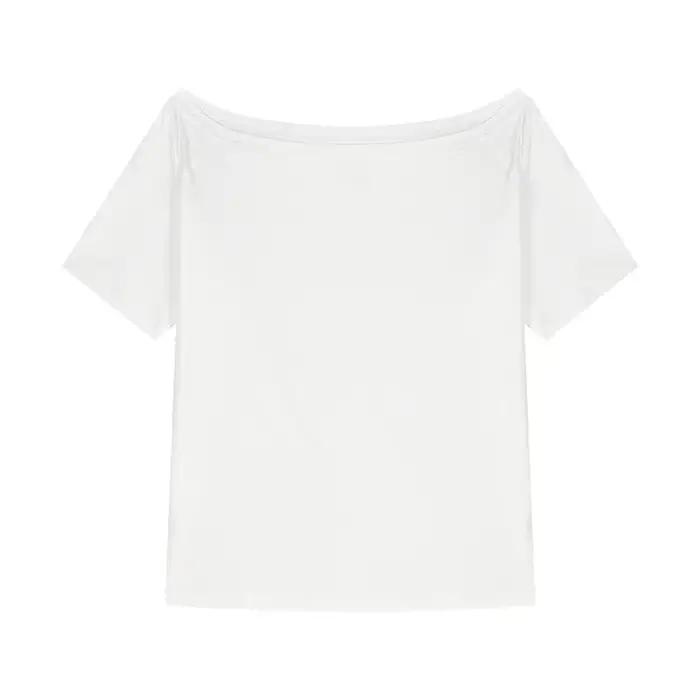 T-shirts à épaules inclinées pour femmes, couleur unie, Simple, décontracté, manches courtes, pour j