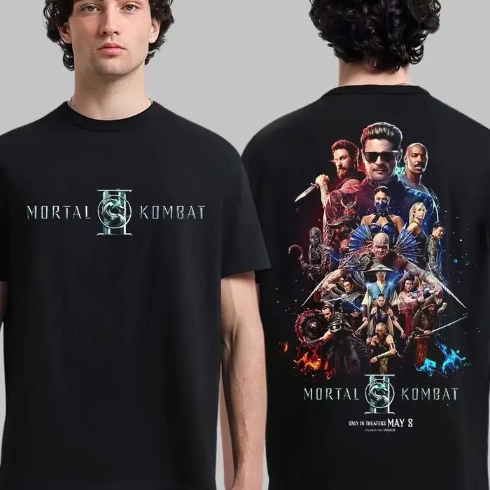 T-shirt tendance avec impression de poster du film Mortal Kombat II, vêtements pour hommes et femmes