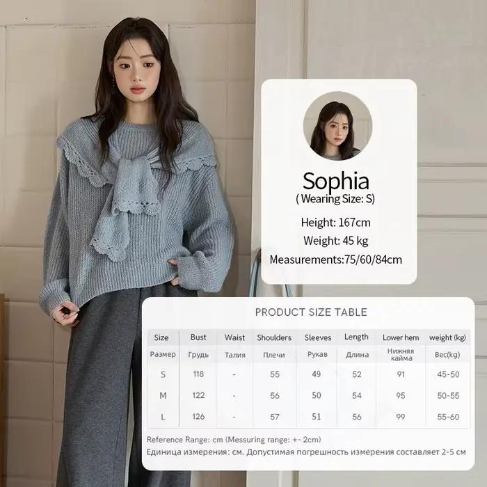 MISHOW pull femmes hiver 2025 français col rond détachable châle pull ample décontracté trajet haut 