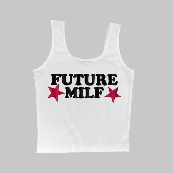 Haut court à manches courtes pour femmes, vintage, sexy, star, futur milf, imprimé graphique, précie