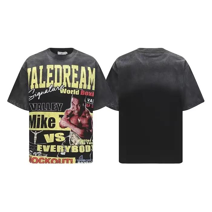 T-shirt de qualité supérieure avec strass thermocollants, effet vieilli, style mode, pour hommes et 