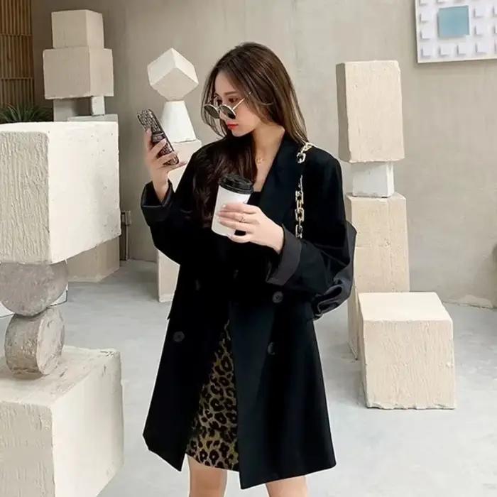 Blazer kaki pour femmes, nouvelle veste de costume ample pour l'automne 2025