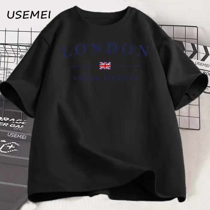 Londres T-Shirt angleterre voyage T-Shirt homme femme imprimé coton à manches courtes t-shirts mode 