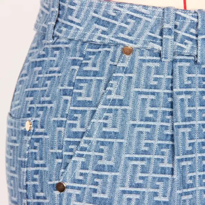 S-3XL Haute Qualité Mode Populaire Labyrinthe Denim Tissu B Ceinture Fit Tempérament Petit Pied Femm