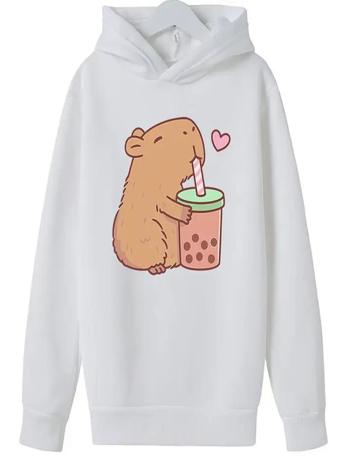 Dessin animé Capybara imprimé sweats à capuche et sweat-shirts à la mode haut vêtements pour enfants