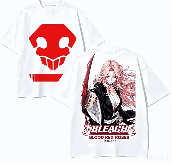 T-shirt BLEACH pour les amateurs d'anime, en coton Harajuku, nouveau modèle, mode rétro, surdimensio
