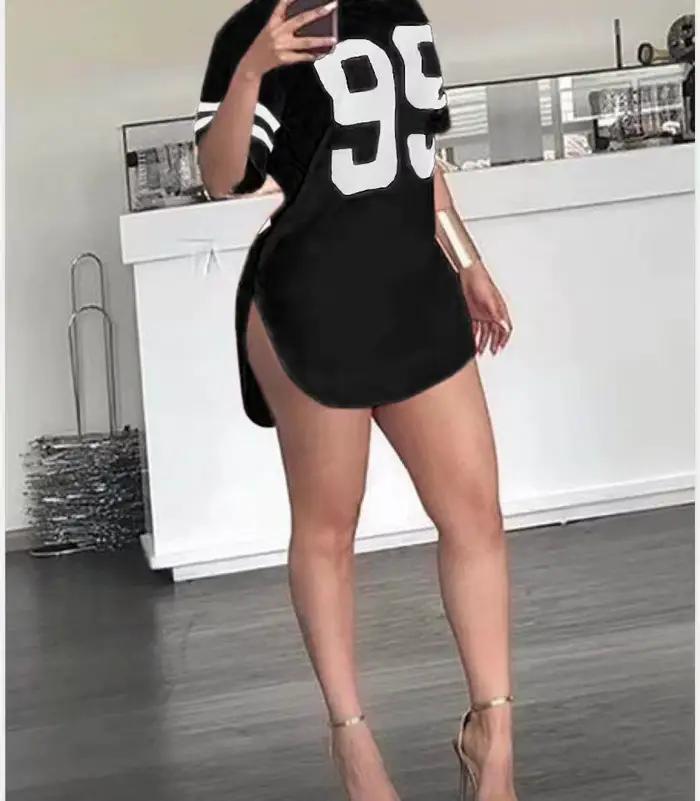 T-shirts femme qualité supérieure printemps/été lettres ample col rond manches courtes mode dames ha