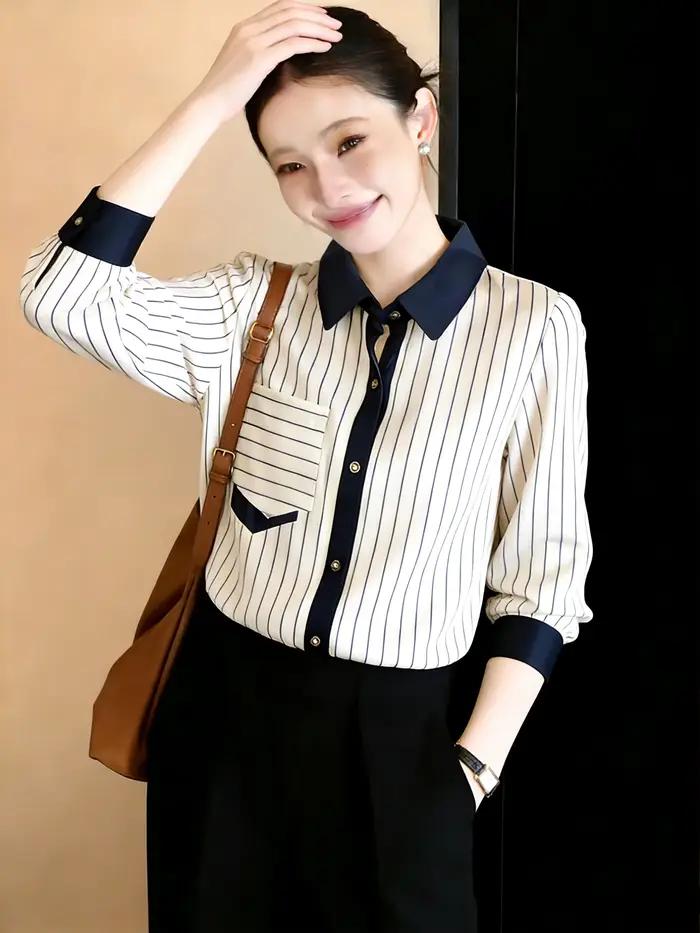 Nouvelles chemises élégantes pour femmes, chemisiers pour dames, Blusas Mujer, chemises à manches lo