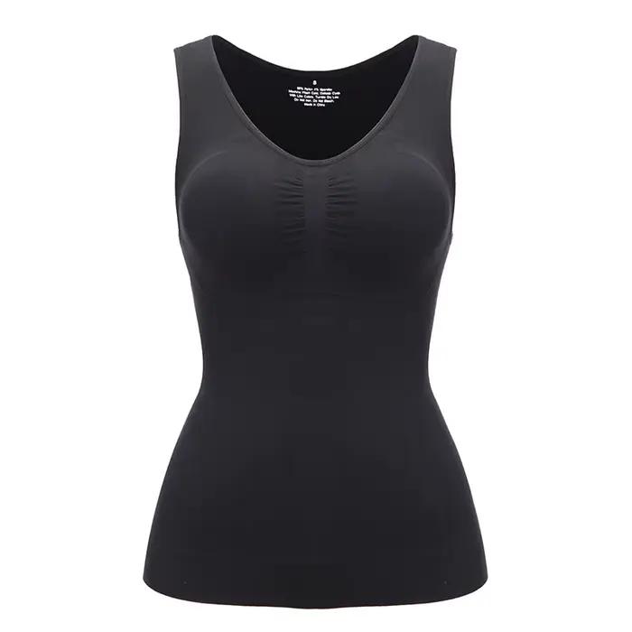 Débardeurs pour femmes avec soutien-gorge intégré, étagère, décontracté, large sangle, Camisole basi
