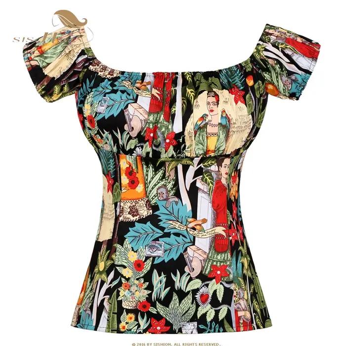 2025 Summer Women Vintage Blouse Tops Slash Neck Puff Sleeve 50s 60s Retro Cotton Slim Fit Streetwea