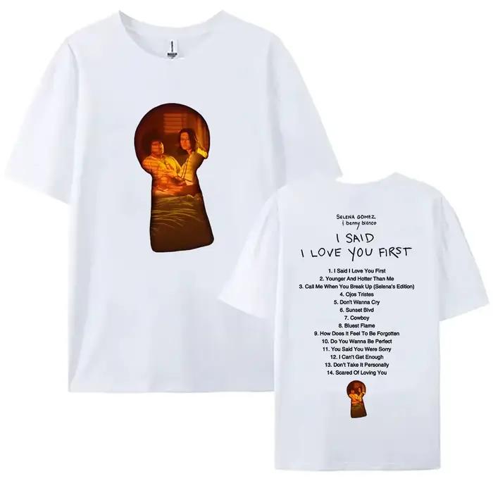 Vêtements pour femmes j'ai dit que je t'aime premier Album 2025 T-shirt Selena Gomez & Benny Blanco 