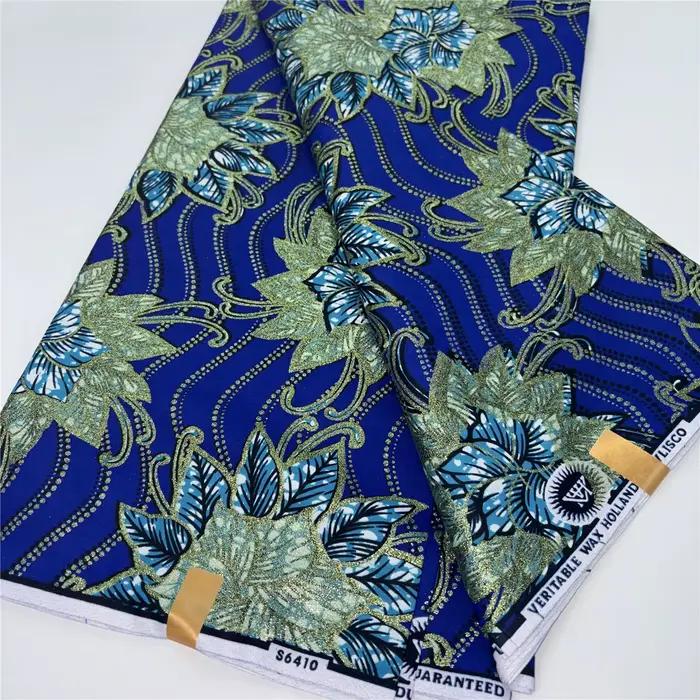 Tissu Ankara africain à la mode, 100% coton doux, imprimé floral, batik, dentelle douce, 6 yards pou