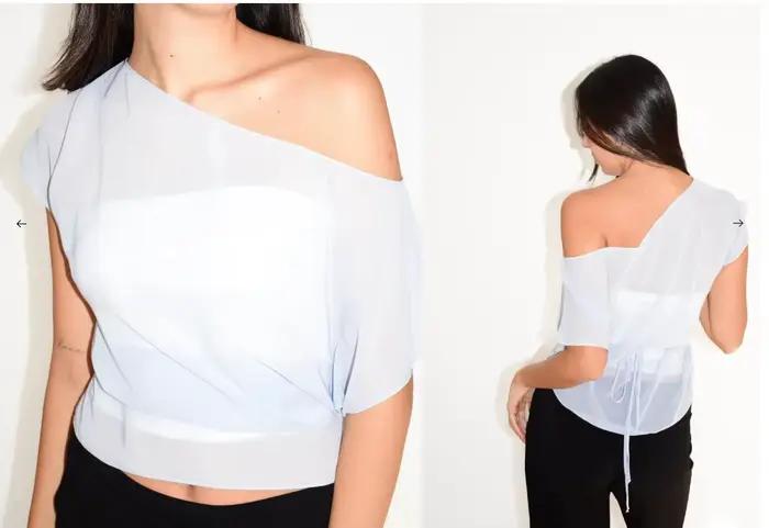 Hauts à épaules dénudées pour femmes, chemises transparentes à manches courtes, chemisiers tendance 