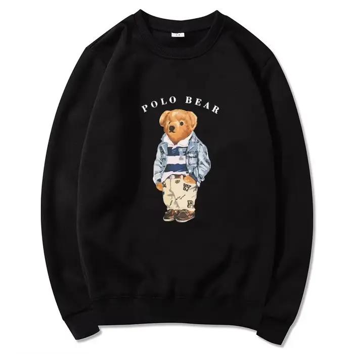 Pull-over décontracté confortable et polyvalent, sweat à capuche tendance à motif ours en peluche