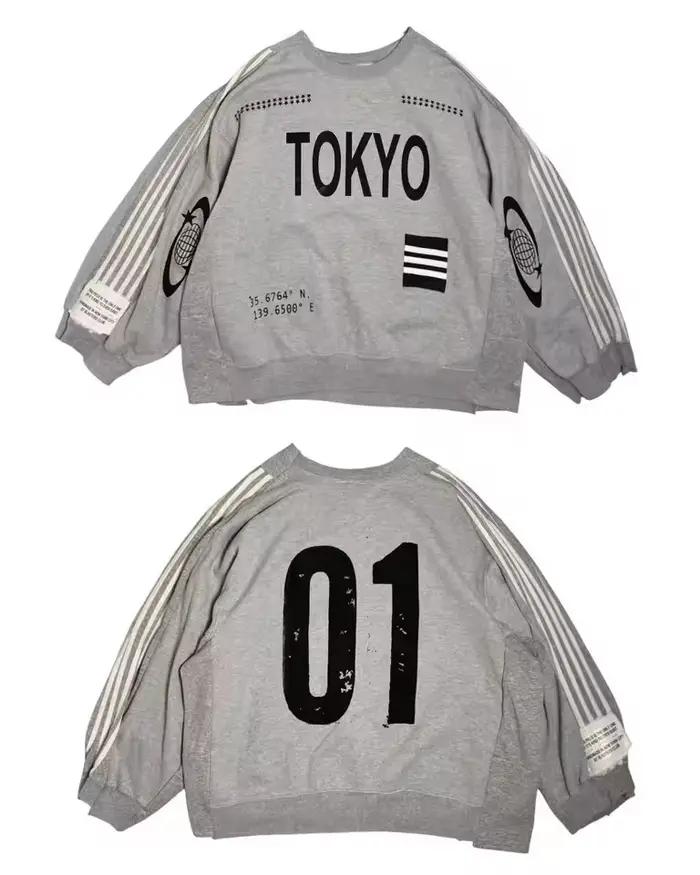 Sweat-shirt à rayures avec lettres confortables, Style surdimensionné, col rond, décontracté, couleu