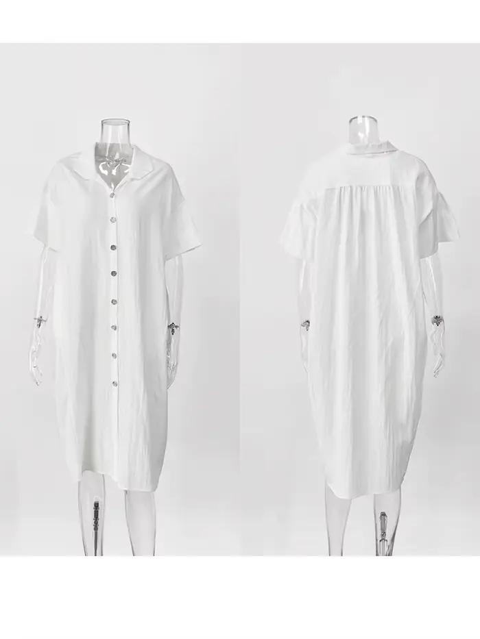 Robe décontractée pour femme en viscose et lin de haute qualité, printemps-été, ample, respirante, m